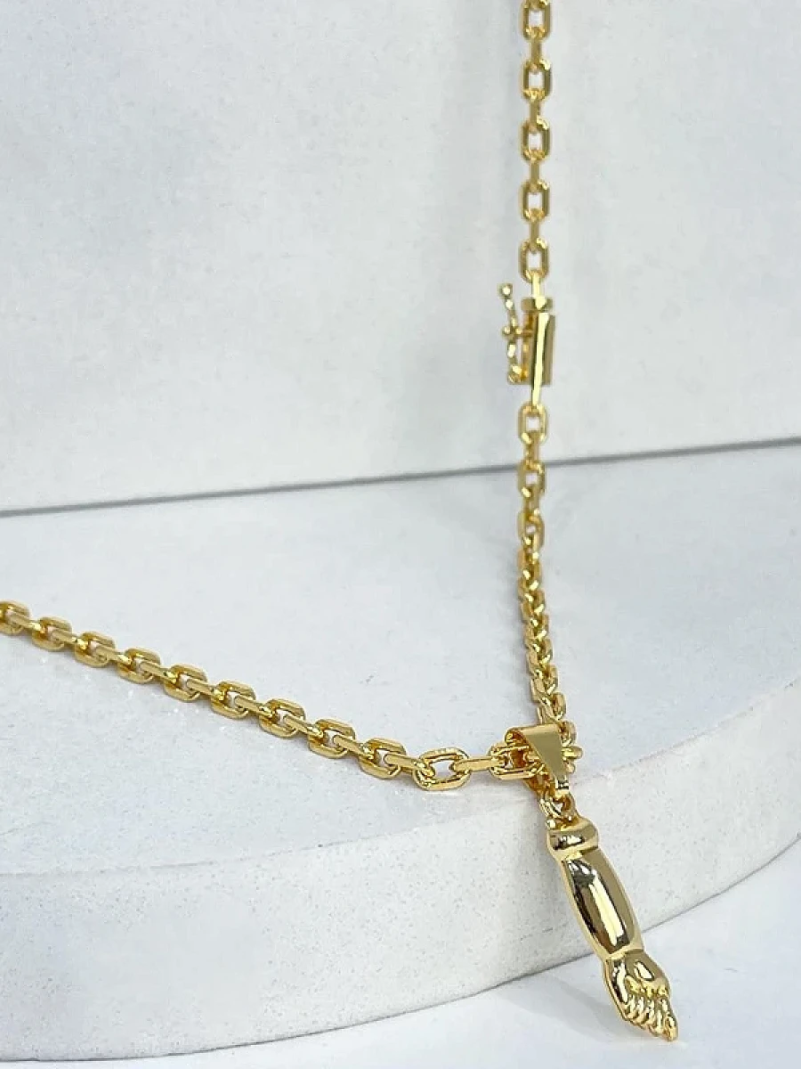 Corrente Cadeado 3,5mm & Pingente Figa