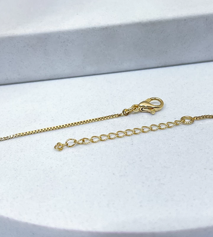 Colar Feminino Veneziana com Pedra Vermelha