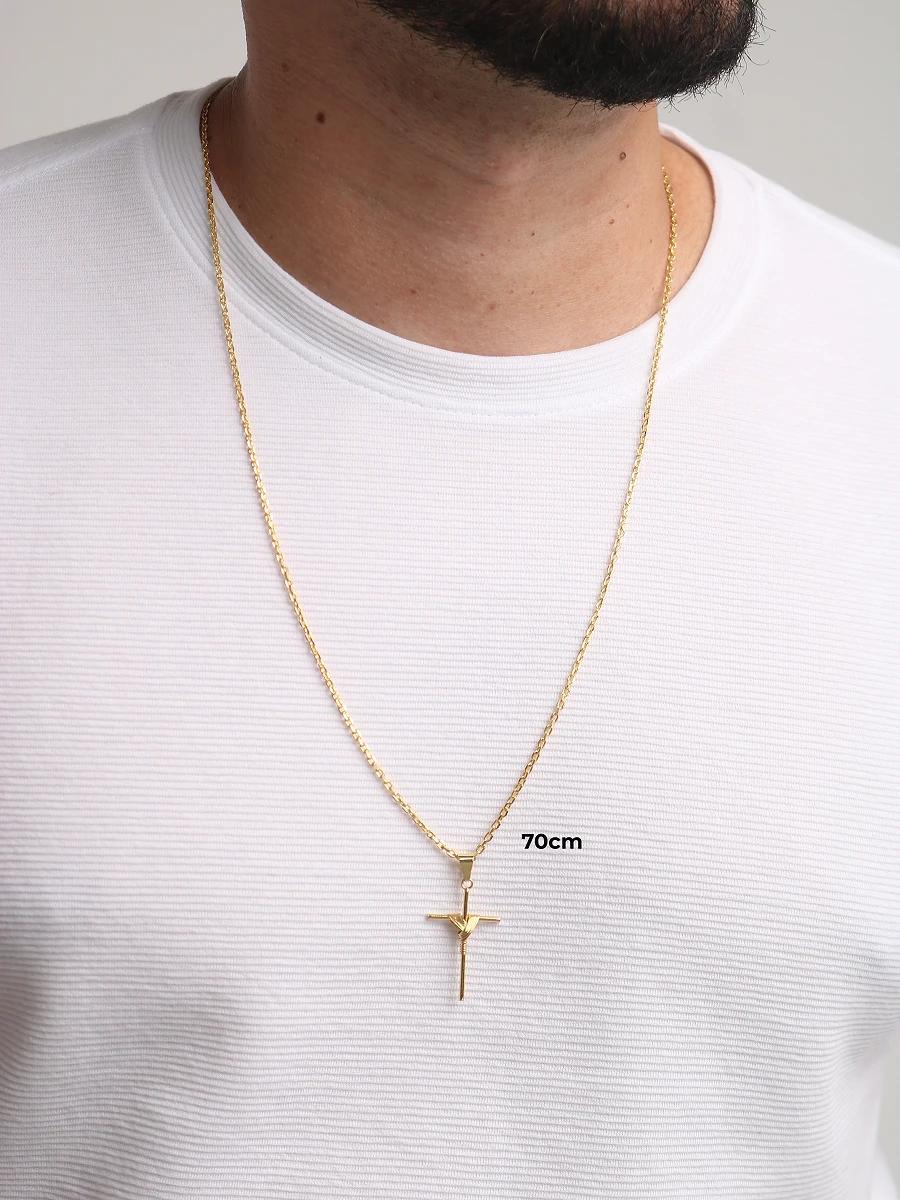 Corrente Cadeado 2mm 10,3g  + Crucifixo Amarrado