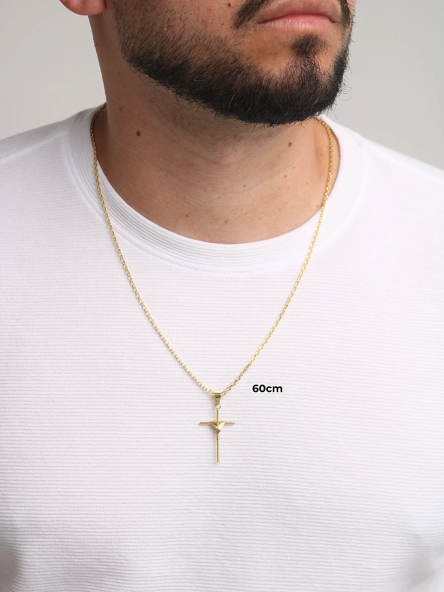 Corrente Cadeado 2mm 10,3g  + Crucifixo Amarrado