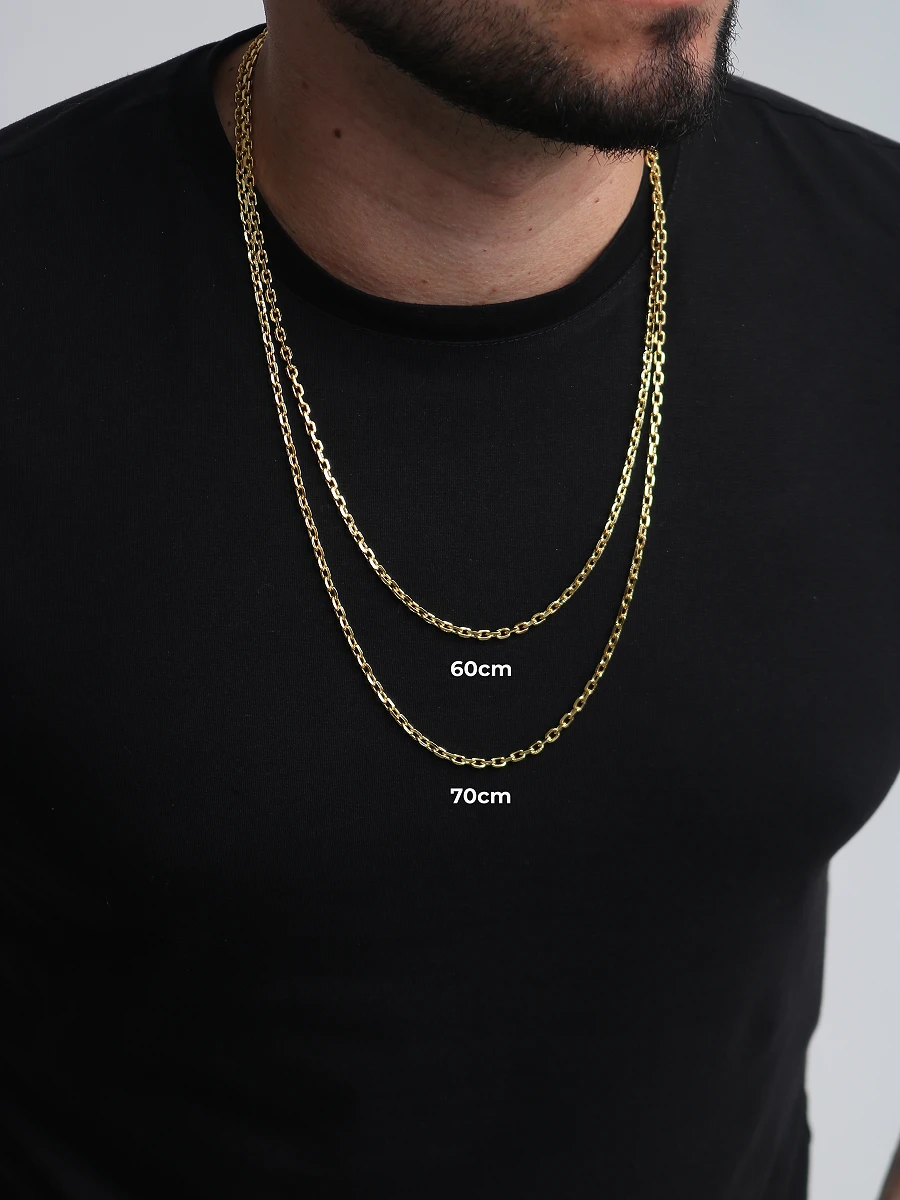 Corrente Cadeado 3,5mm 16,3g + Crucifixo Amarrado