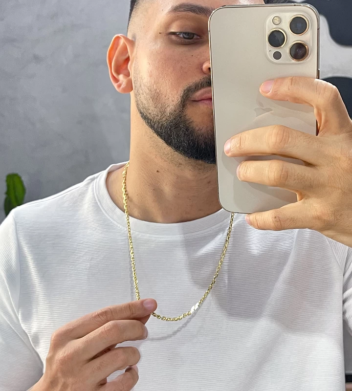 Corrente Cadeado 4mm Fecho Bomba 21g