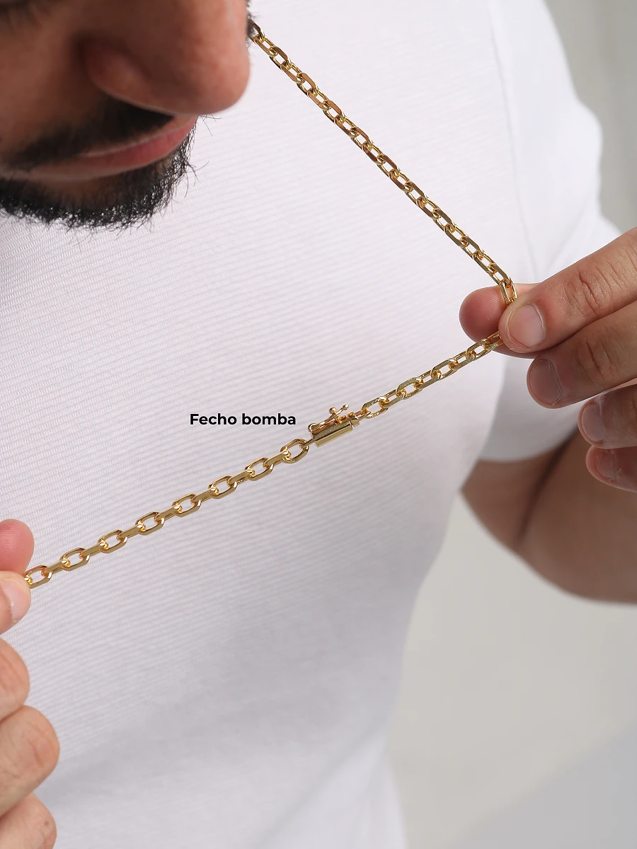 Corrente Cadeado 5mm Fecho Bomba 38,8g