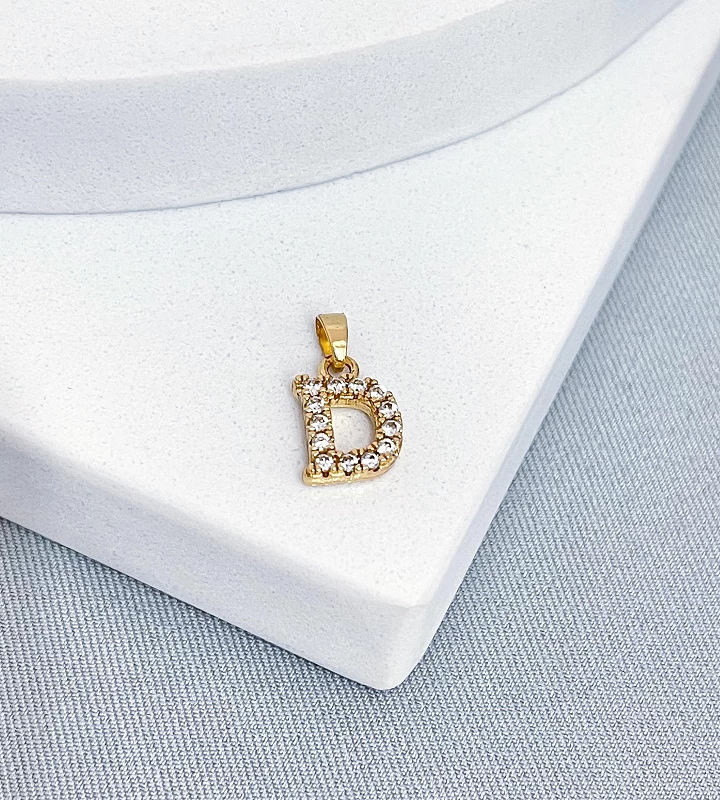 Pingente Letra Cravejada Pequena