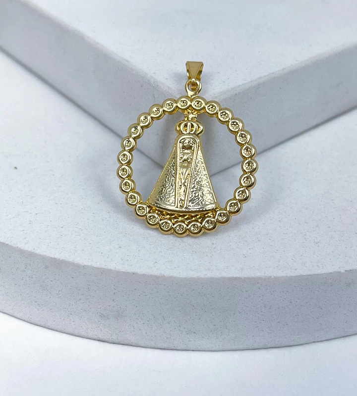 Pingente NSRa Medalha Vazada Borda Trabalhada