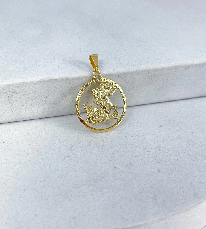 Pingente São Jorge Aro Oração 2,4x2cm 1,5g
