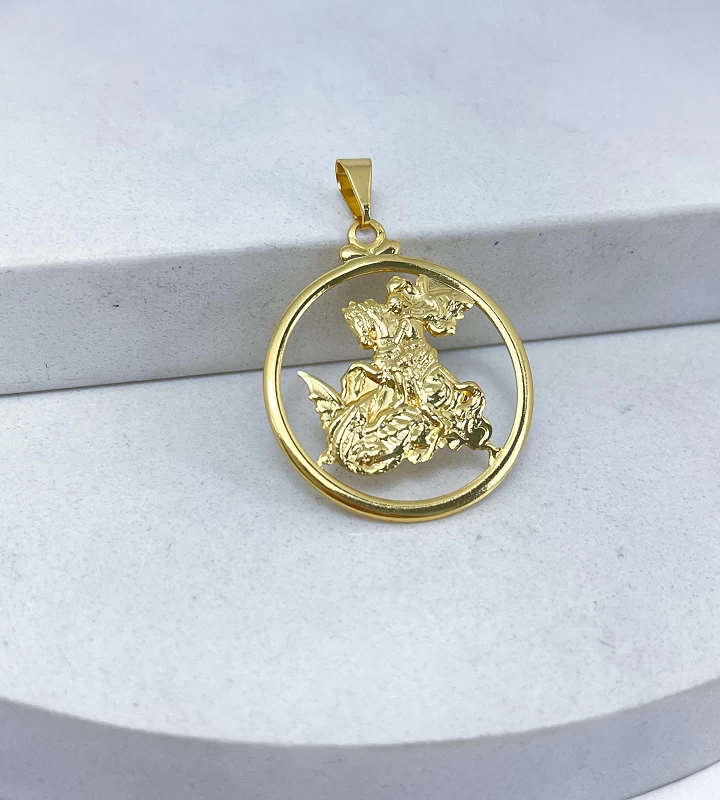 Pingente São Jorge Aro Redondo 3x3cm 1g